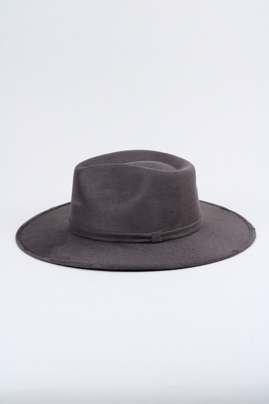 Vegan Suede Rancher Hat - Charcoal Grey