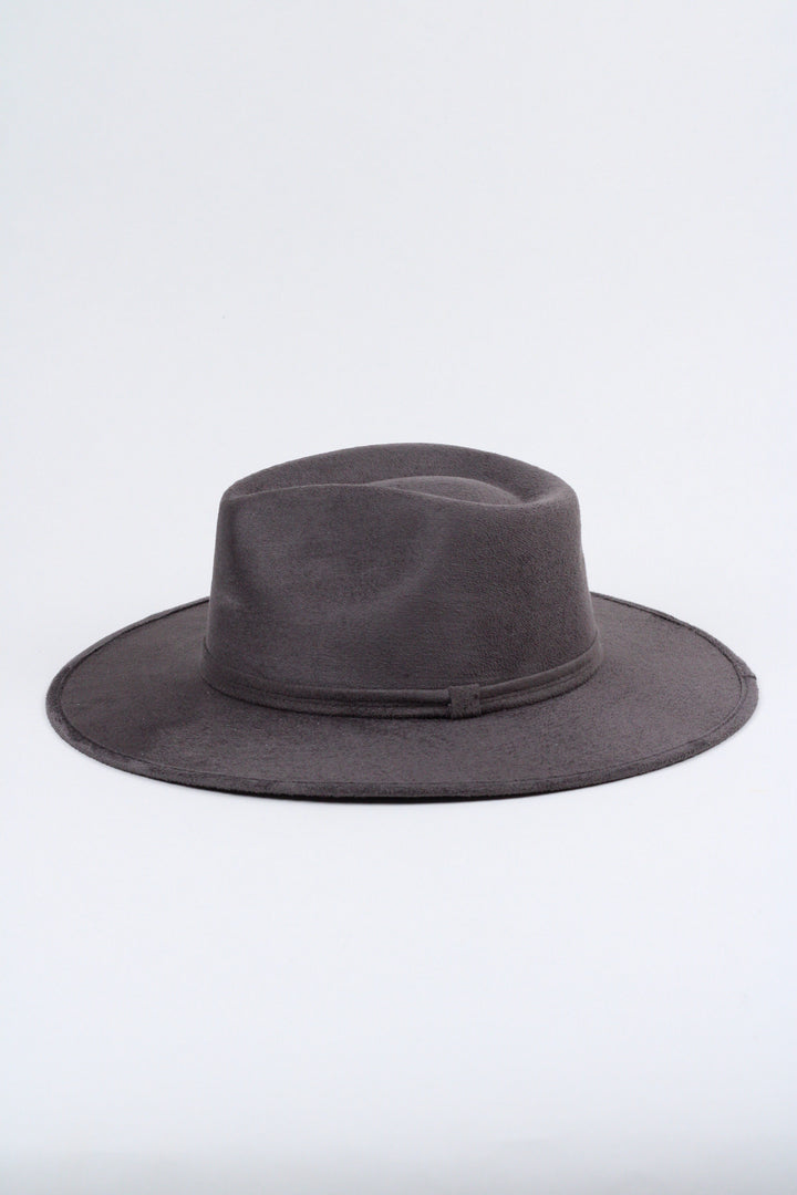 Vegan Suede Rancher Hat - Charcoal Grey