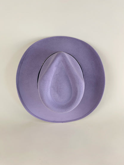 Santa Fe Vegan Suede Cowboy Rancher Hat- Lavender