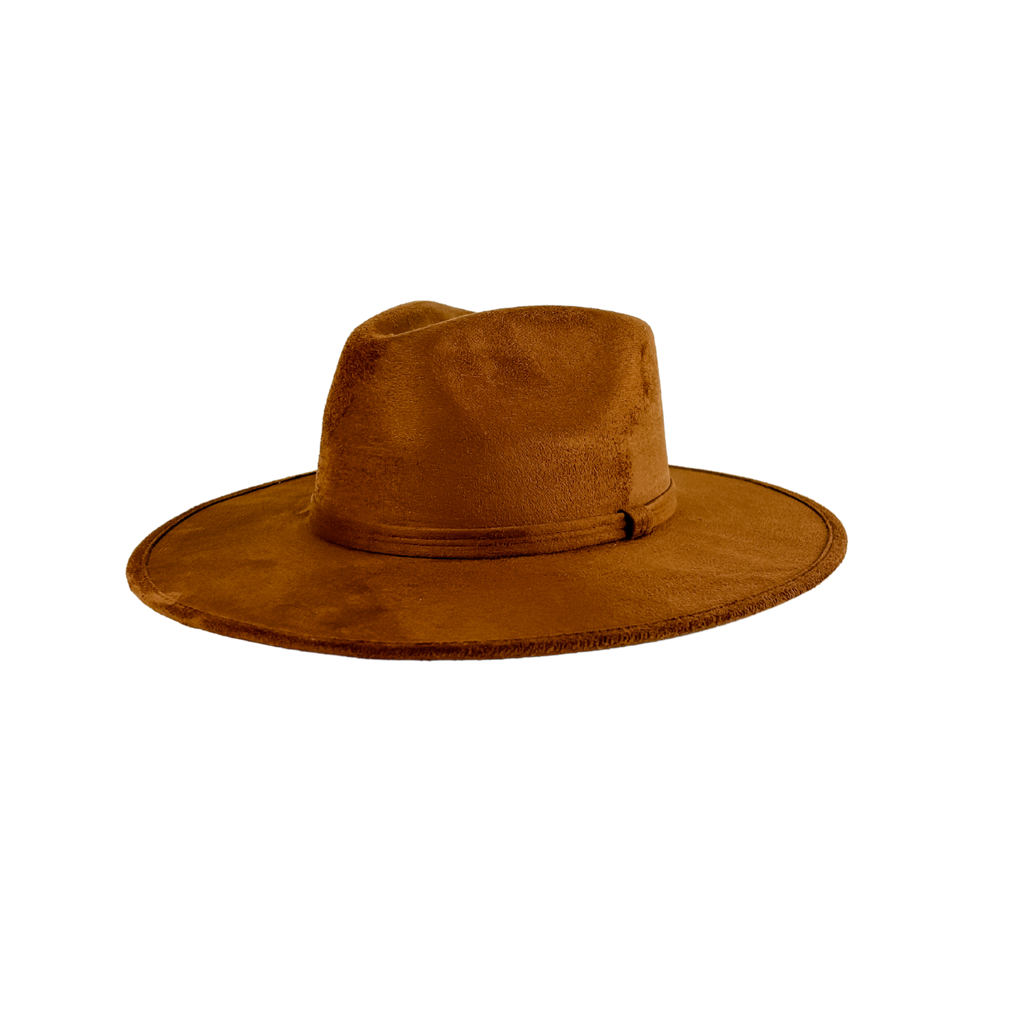 Vegan Suede Rancher Hat - Caramel