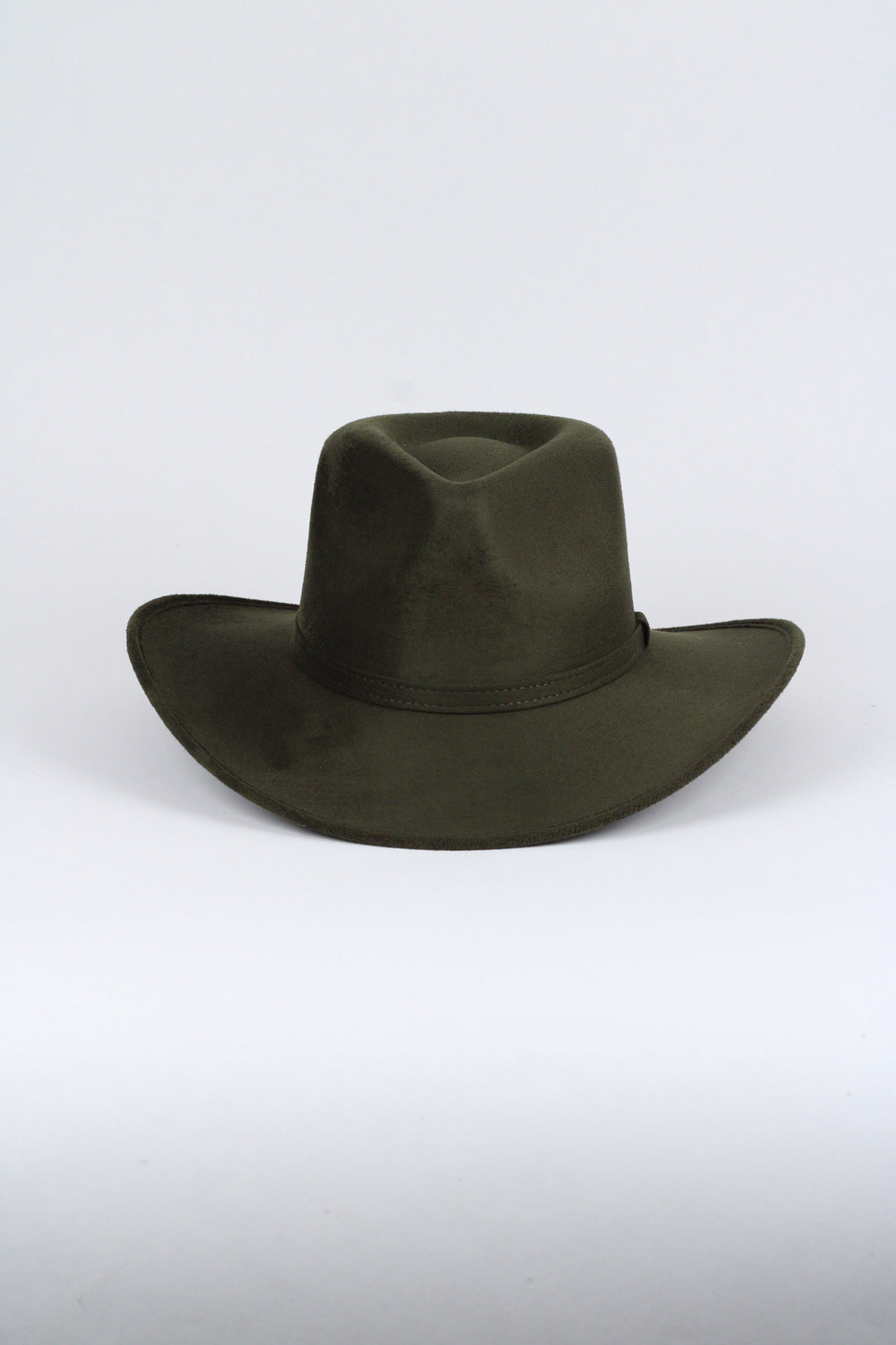 Amarillo Vegan Suede Cowboy Rancher Hat- Olive Green