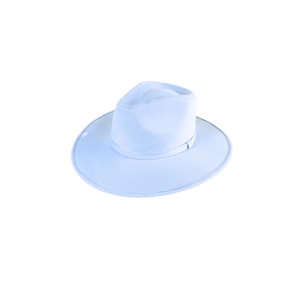 Vegan Suede Rancher Hat - Sky Blue