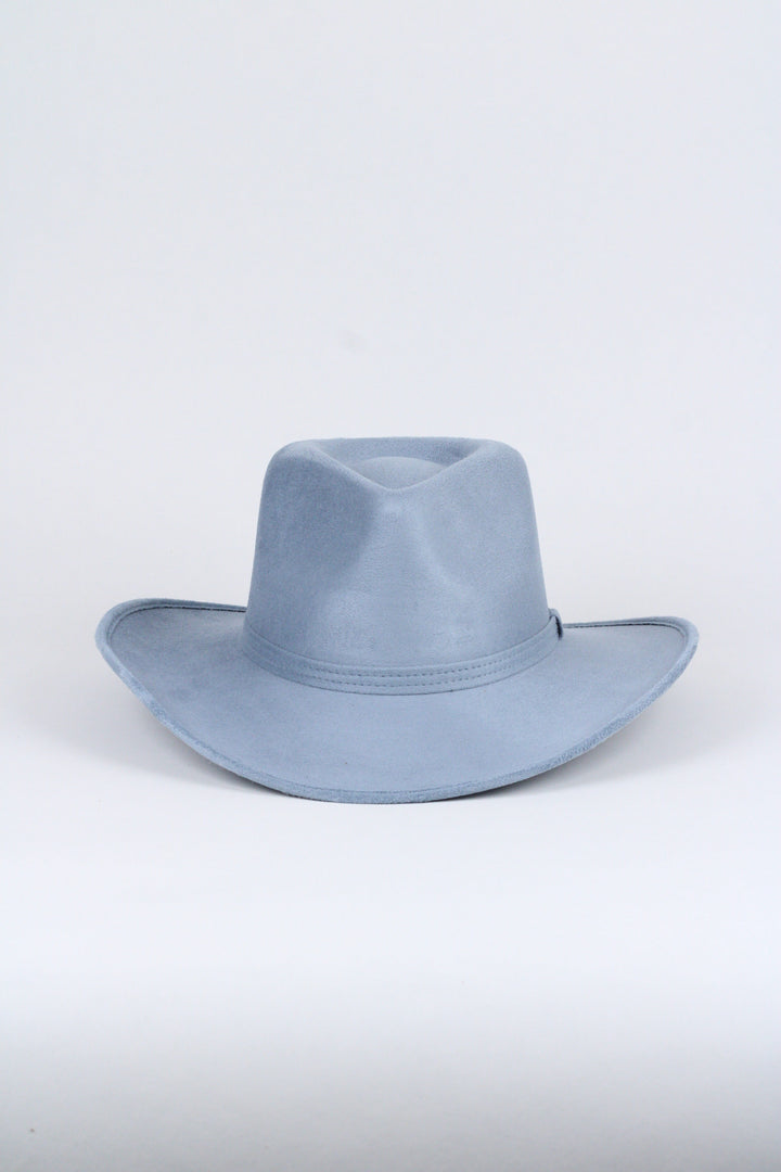 Amarillo Vegan Suede Cowboy Rancher Hat- Steel Blue