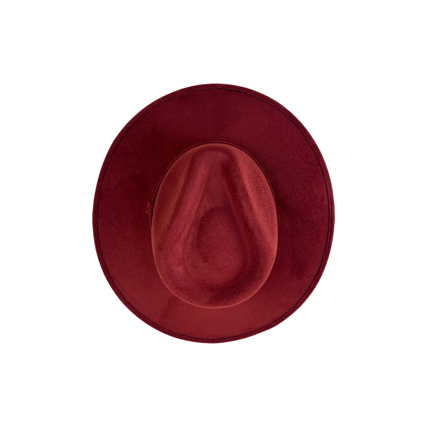 Vegan Suede Rancher Hat - Burgundy Red