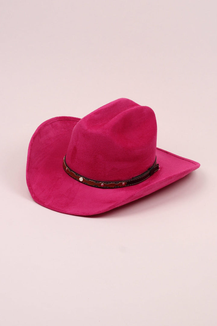 Texana Vegan Suede Cowboy Hat - Magenta