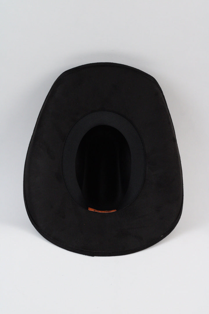 Austin Vegan Suede Cowboy Hat- Black