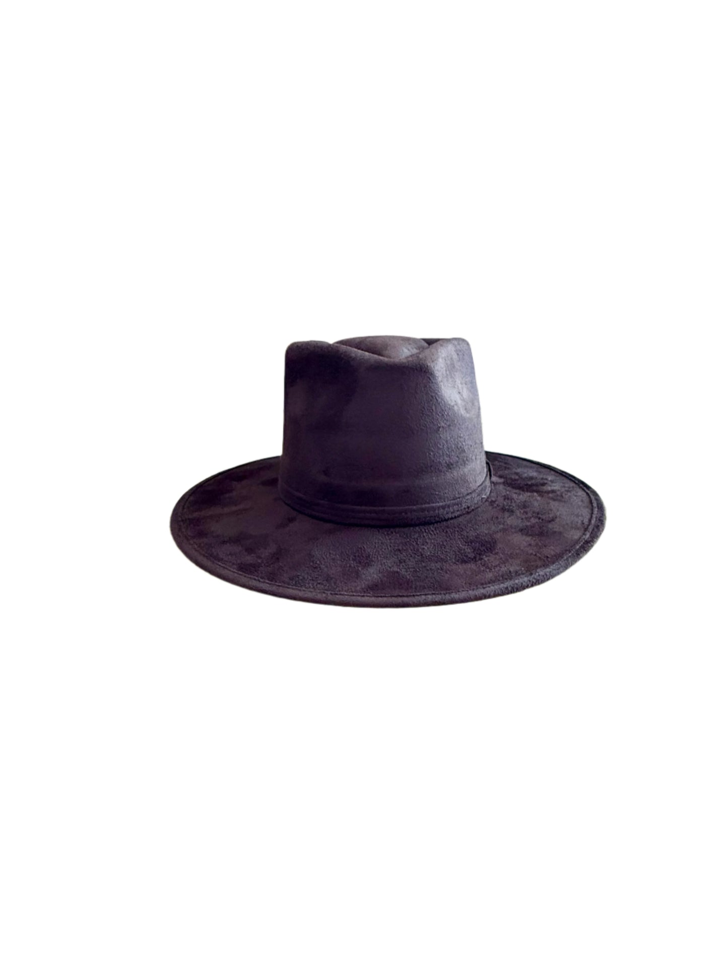 Vegan Suede Arrow Crown Hat- Dark Chocolate