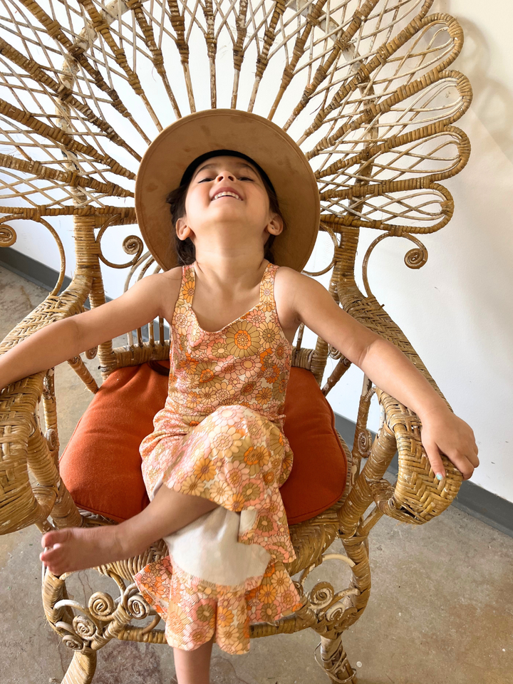 Kids Vegan Suede Hats - Cappuccino