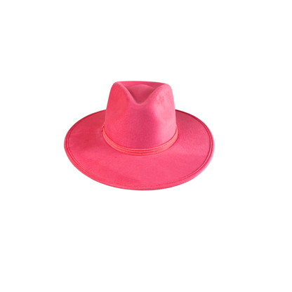 Vegan Suede Rancher Hat - Barbie Pink