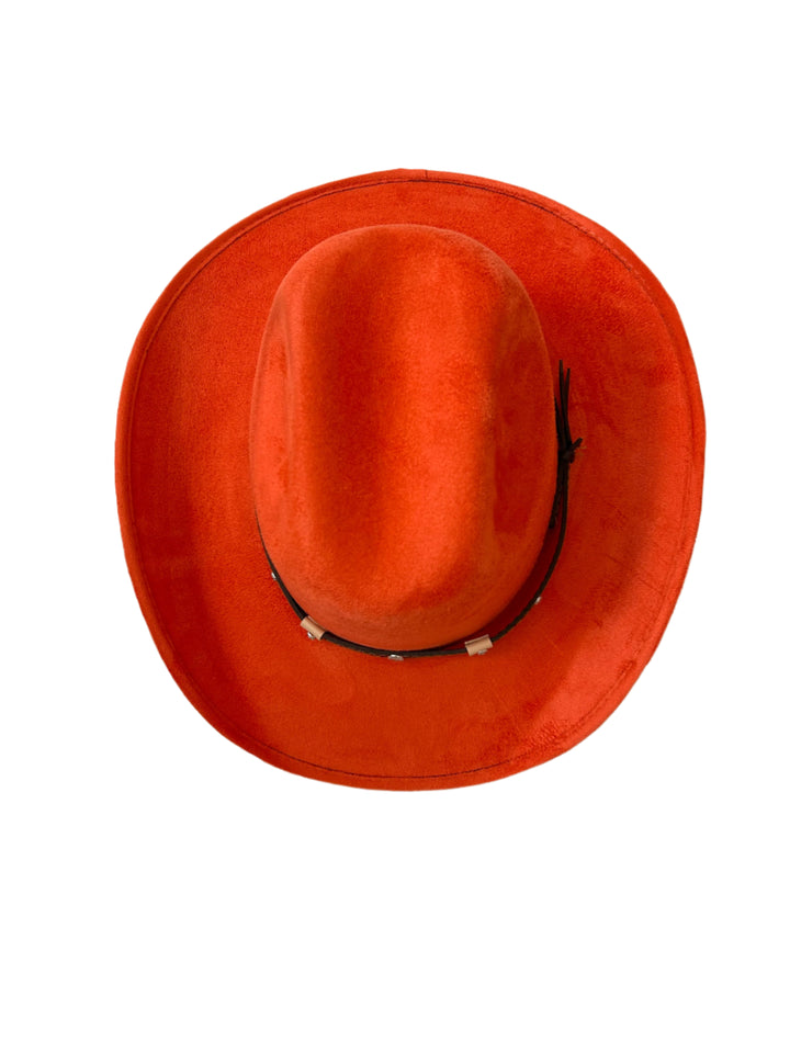 Kids Vegan Suede Austin Hat - Sunset Orange