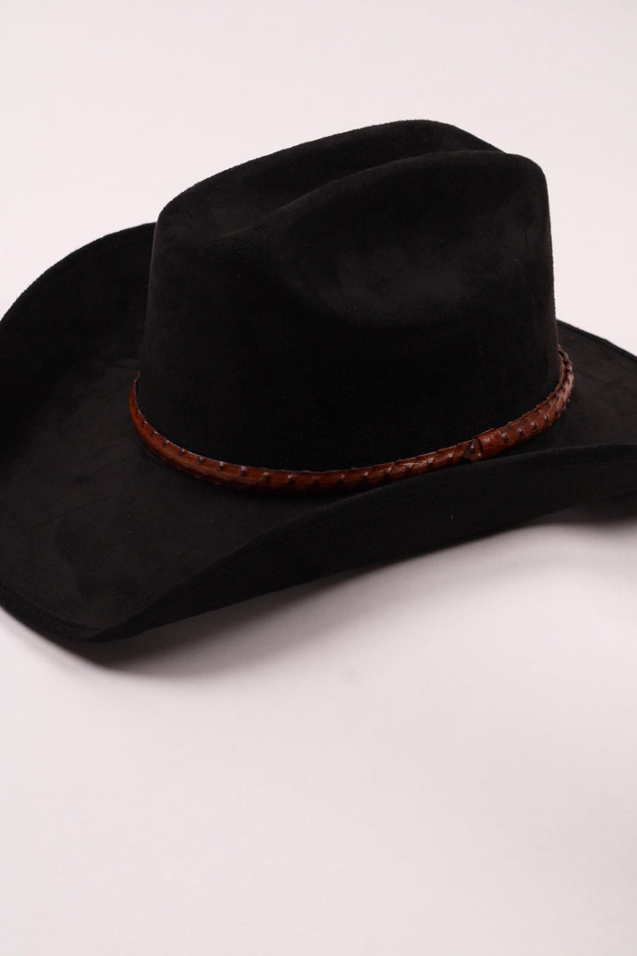 Leather Ostrich Hat Band  / Caramel