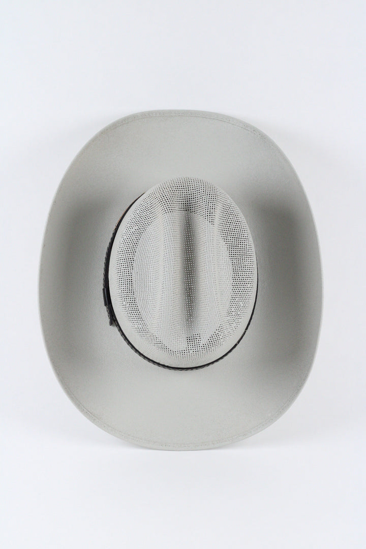 Luckenbach Cattlemen Mesh Top Structured Cowboy Hat - Light Grey