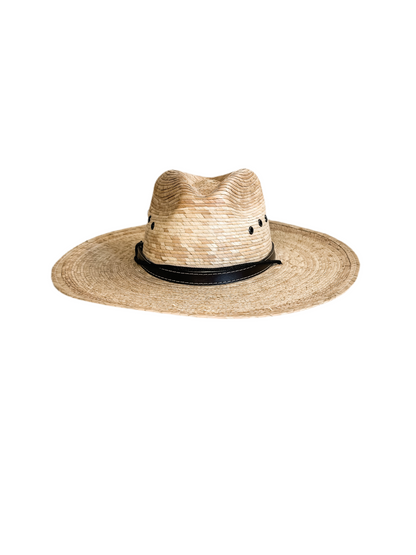 Cabana Chic Flat Brim Palm Leaf Hat