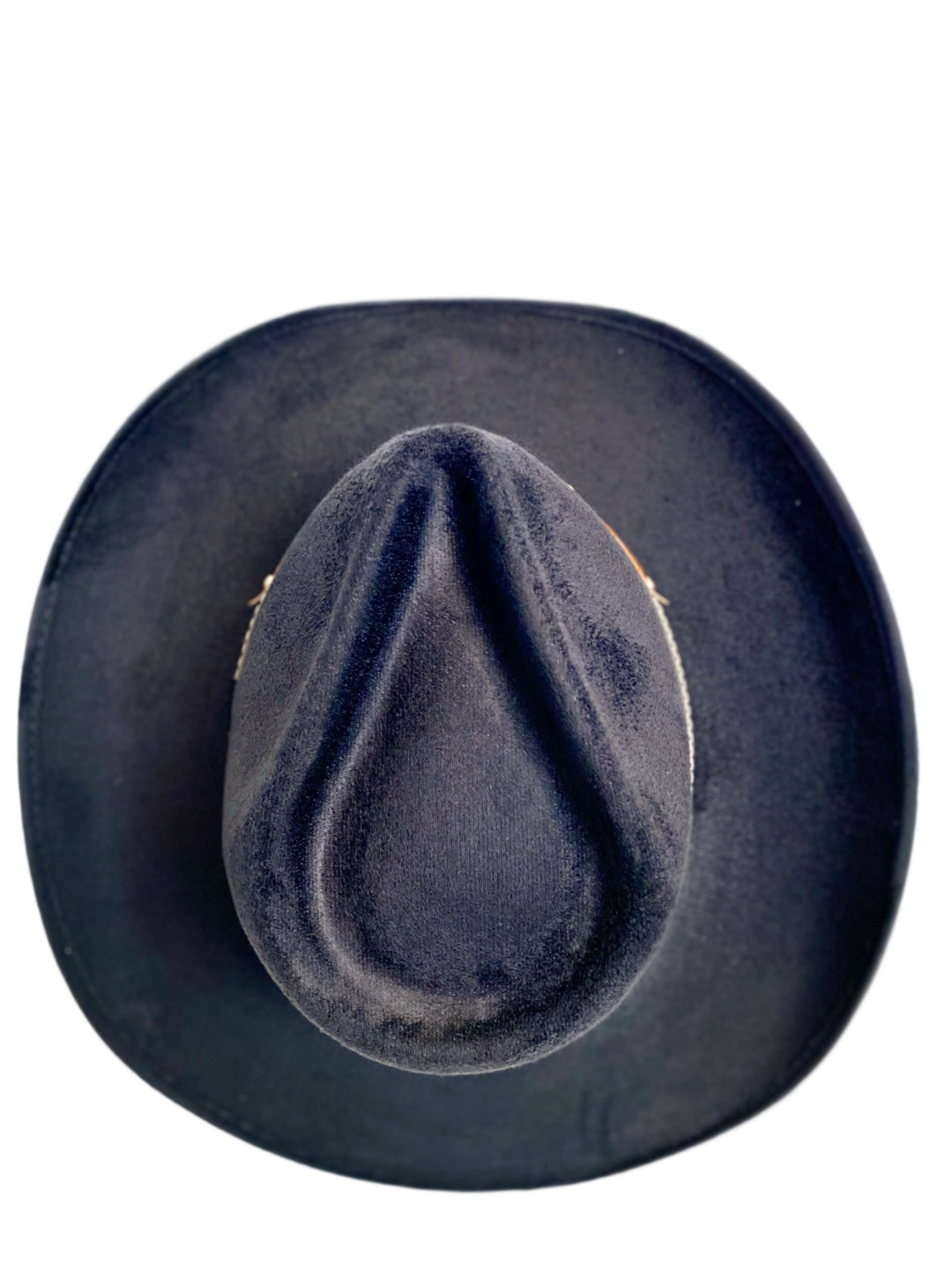 Santa Fe Vegan Suede Cowboy Rancher Hat- Black