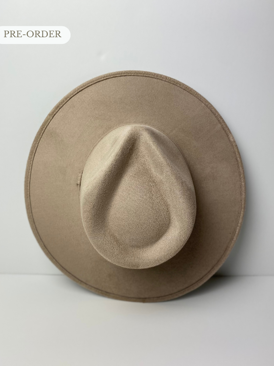 PREORDER Vegan Suede Rancher Hat - Sand