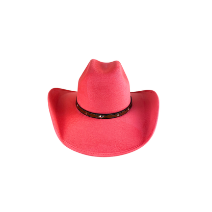 Austin Vegan Suede Cowboy Hat- Barbie Pink