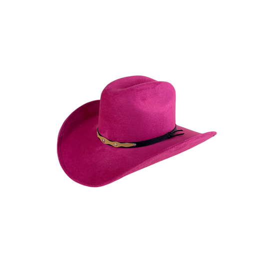 Austin Vegan Suede Cowboy Hat- Magenta