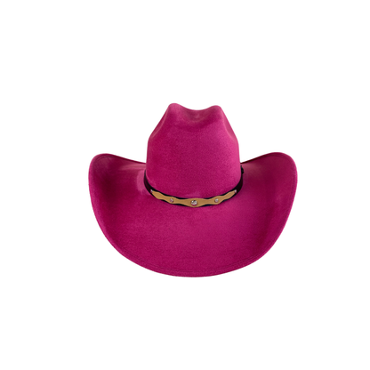 Austin Vegan Suede Cowboy Hat- Magenta