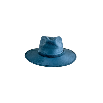 Vegan Suede Rancher Hat - Peacock Blue