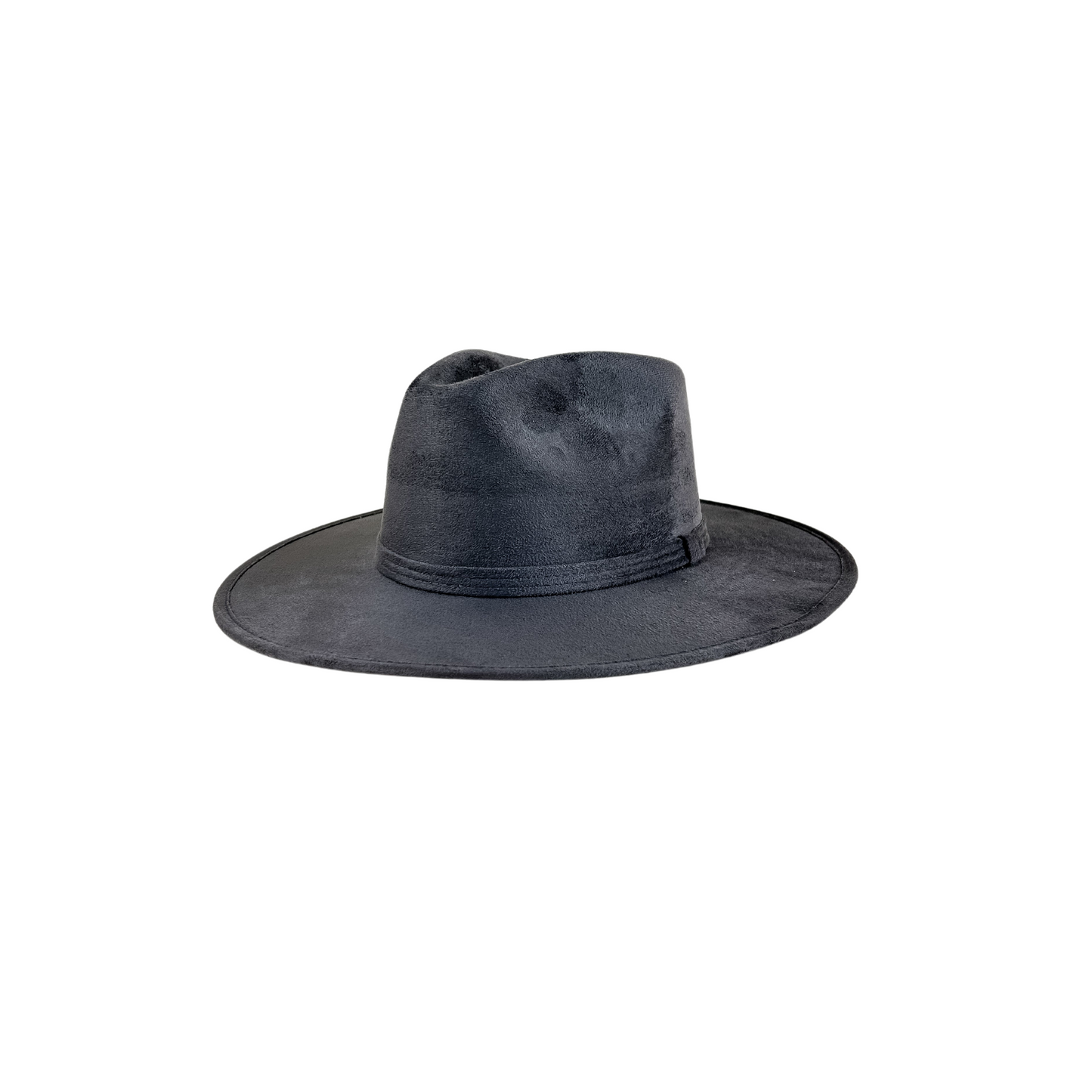 Vegan Suede Rancher Hat - Charcoal Grey