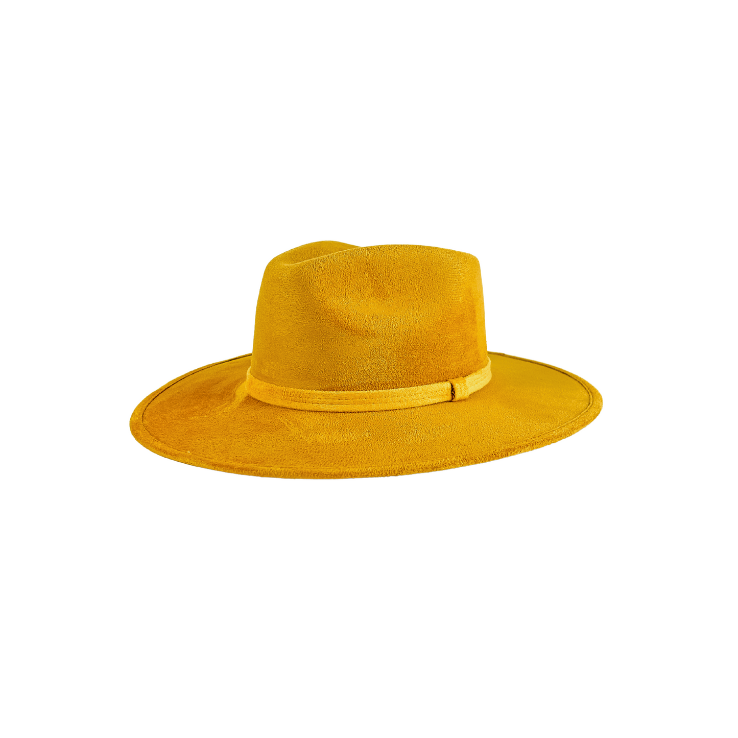 Vegan Suede Rancher Hat - Mustard