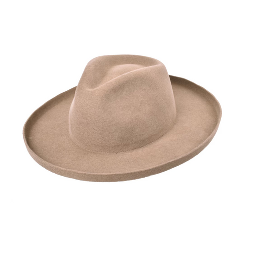 The Harper Pencil Brim Wool Felt Hat - Khaki