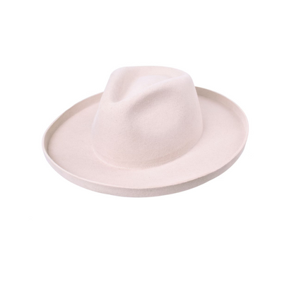 The Harper Pencil Brim Wool Felt Hat - Ivory