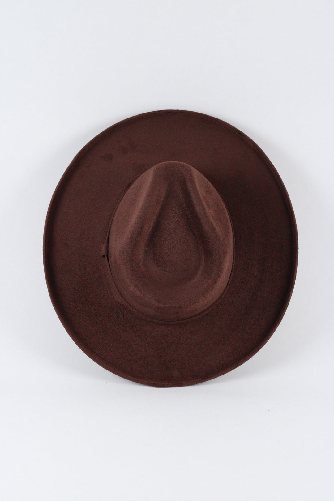 Vegan Suede Rancher Hat - Pencil Brim - Chocolate