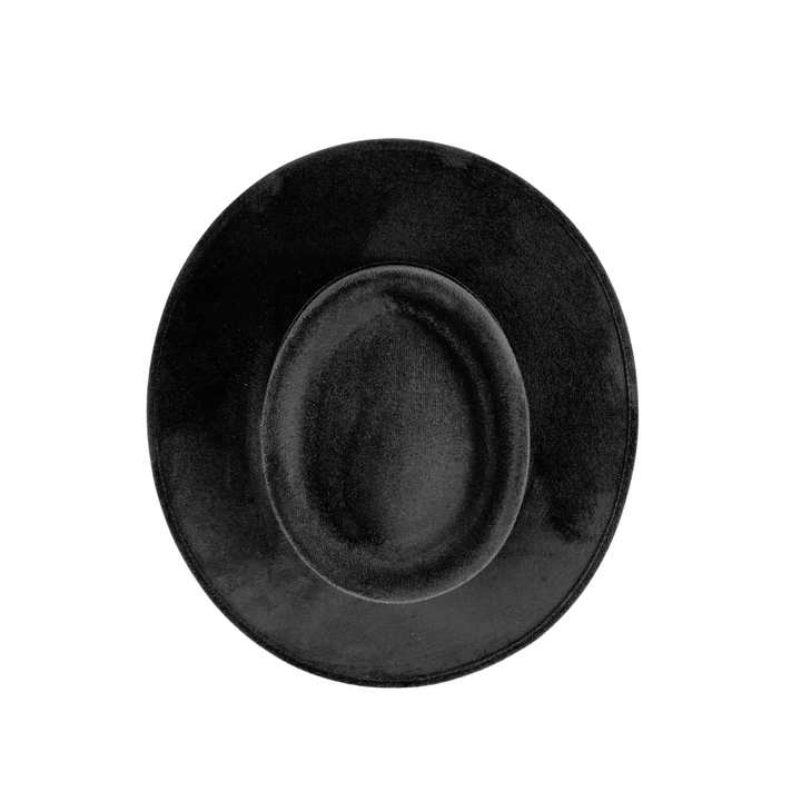 Vegan Suede Gambler Hat- Black
