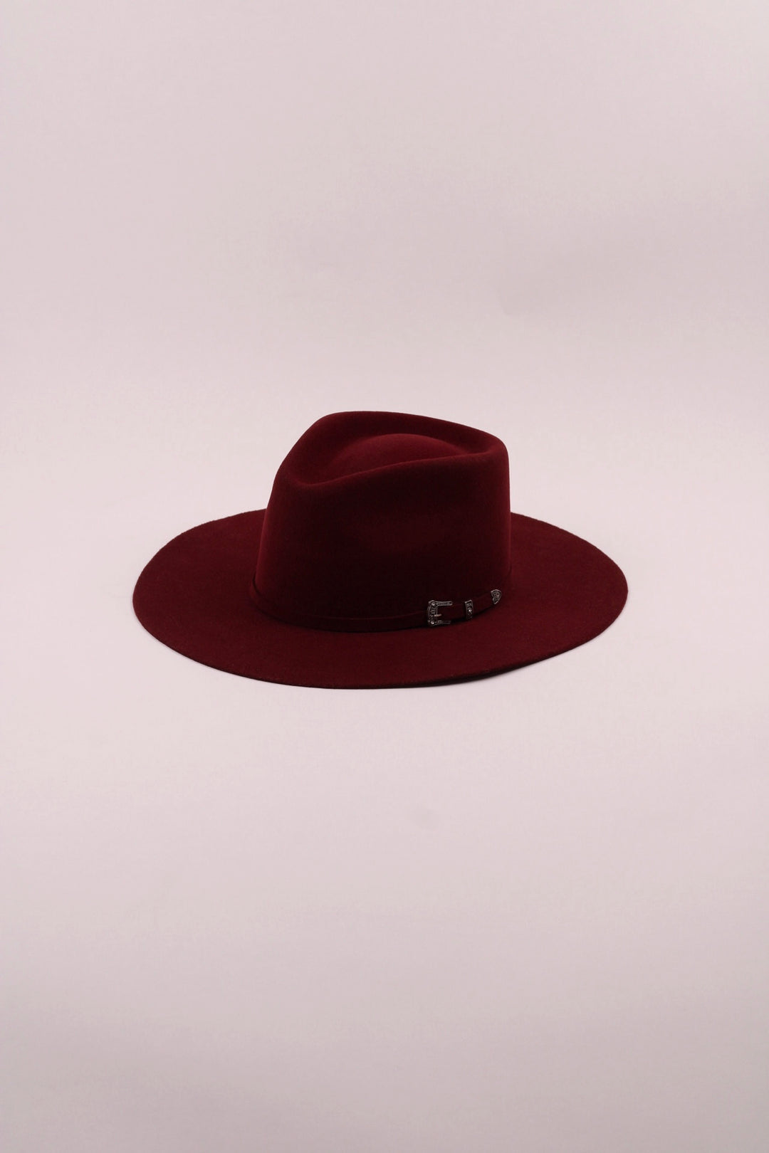 Emery Merino Wool Teardrop Rancher Hat - Wine Burgundy