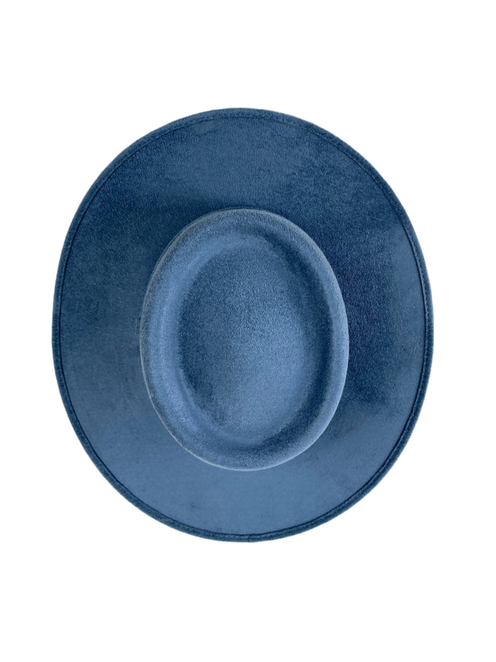 Vegan Suede Gambler Hat- Peacock