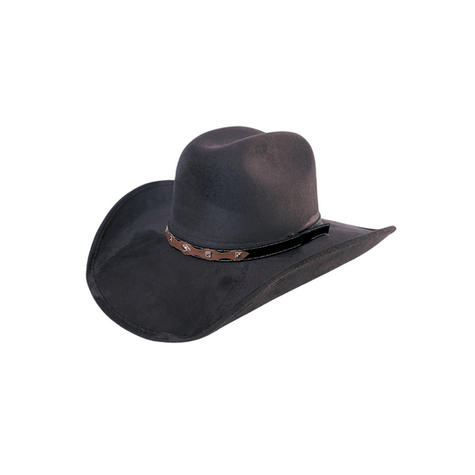 Austin Vegan Suede Cowboy Hat- Charcoal Grey