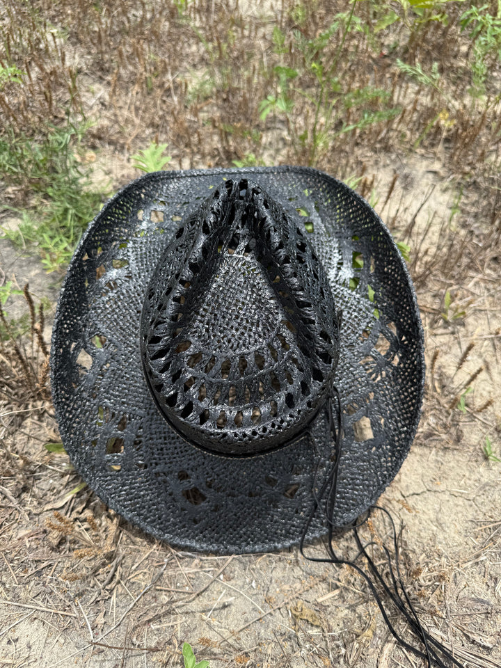 Bayside Rancher Raffia Hat - Black