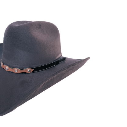 Austin Vegan Suede Cowboy Hat- Charcoal Grey