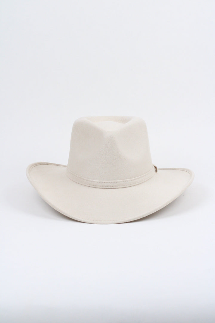 Amarillo Vegan Suede Cowboy Rancher Hat- Ivory