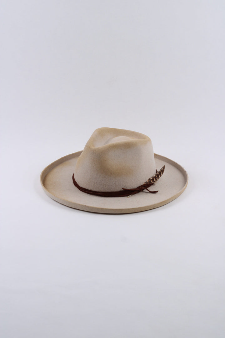 Risen West - Calloway Vintage Pencil Brim Rancher - Wool Felt - Cream