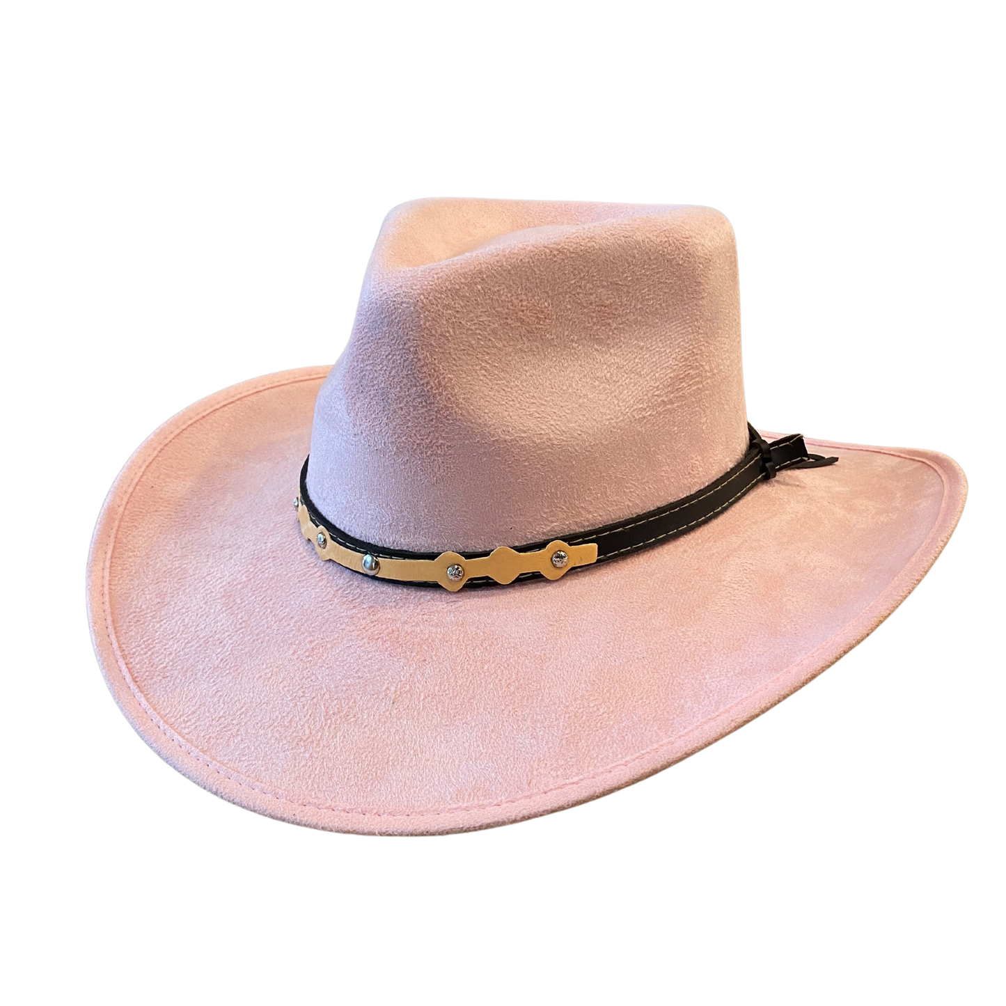 Amarillo Vegan Suede Cowboy Rancher Hat- Blush Pink