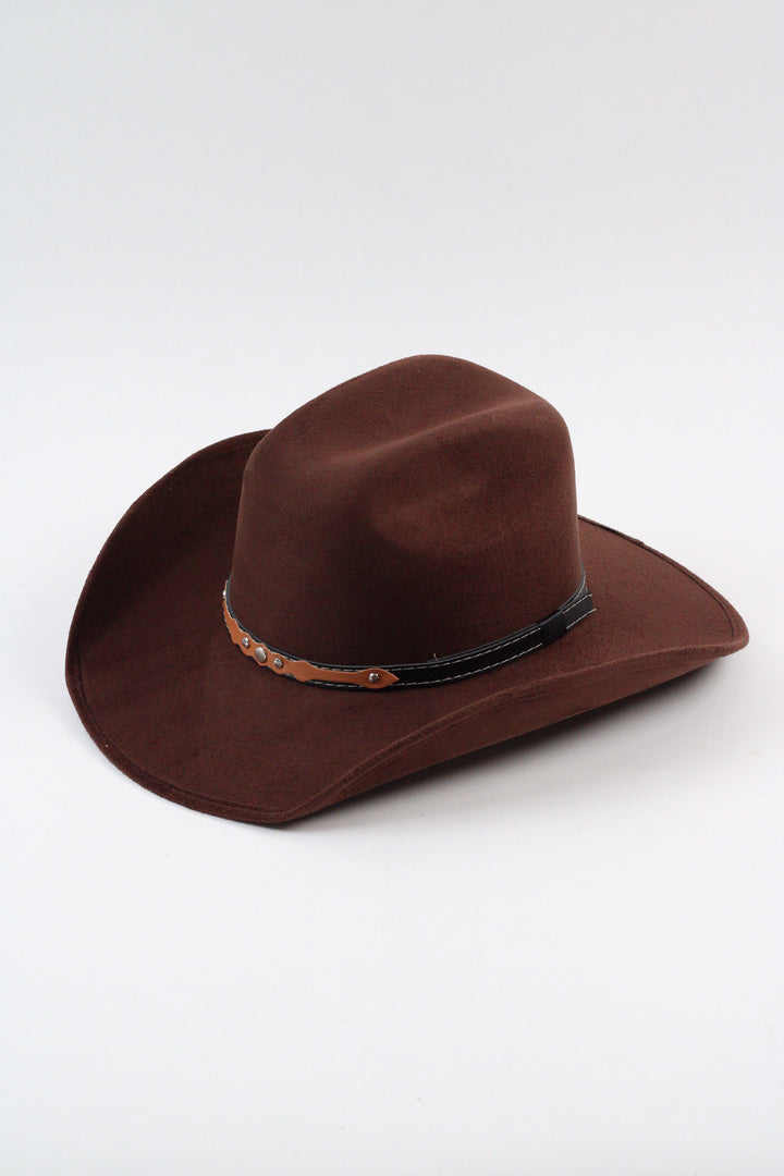 Austin Vegan Suede Cowboy Hat- Chocolate Brown