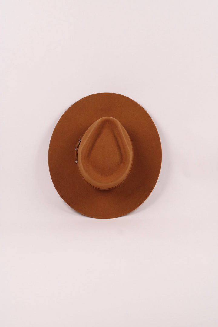 Emery Merino Wool Teardrop Rancher Hat - Caramel
