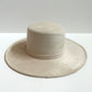 Imperfect Vegan Suede Hat - Flat Top - Ivory