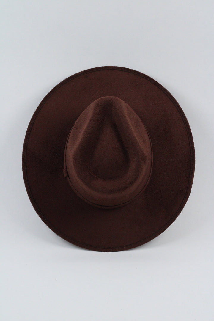 Vegan Suede Rancher Hat - Chocolate