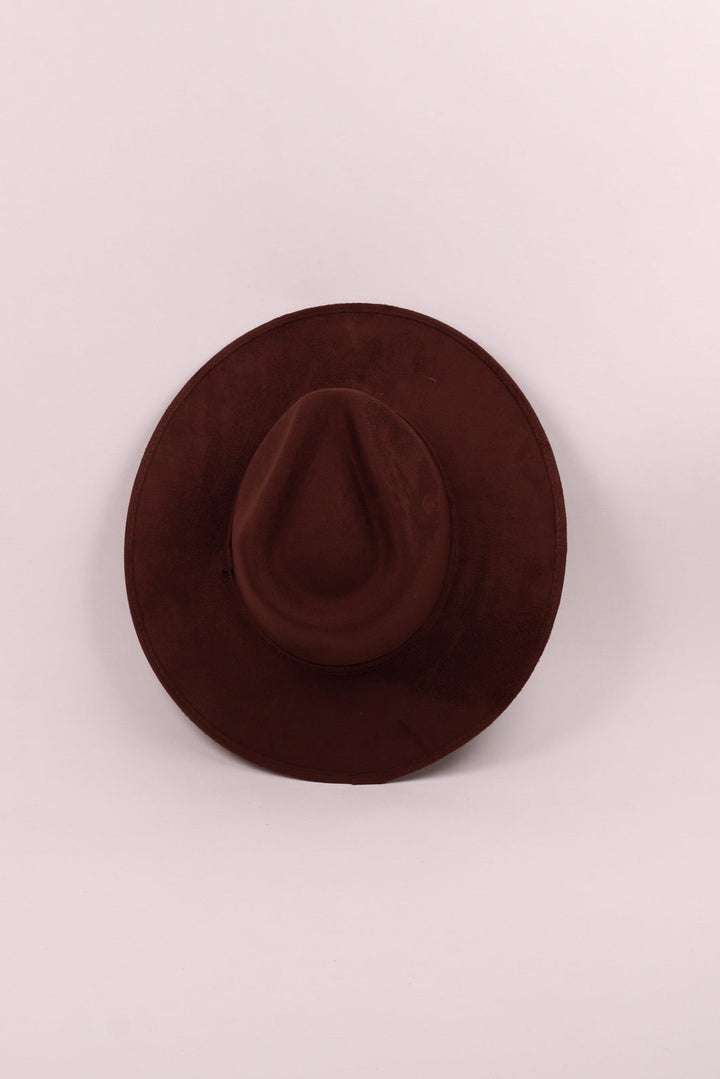 Vegan Suede Rancher Hat - Chocolate