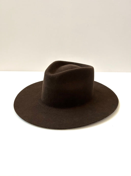 Emery Merino Wool Teardrop Rancher Hat - Brown