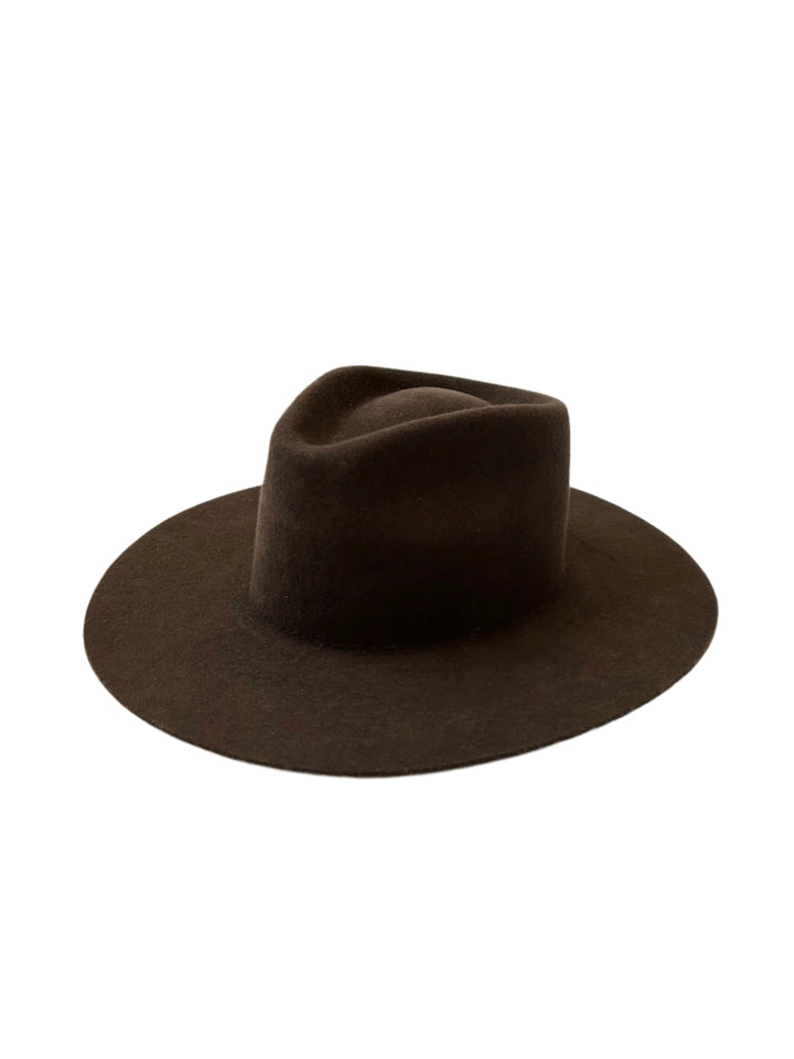 Emery Merino Wool Teardrop Rancher Hat - Brown