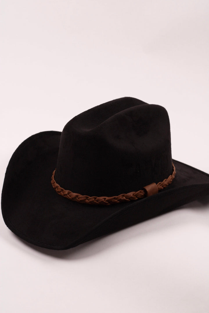 Forged Braided Faux Leather Hat Band