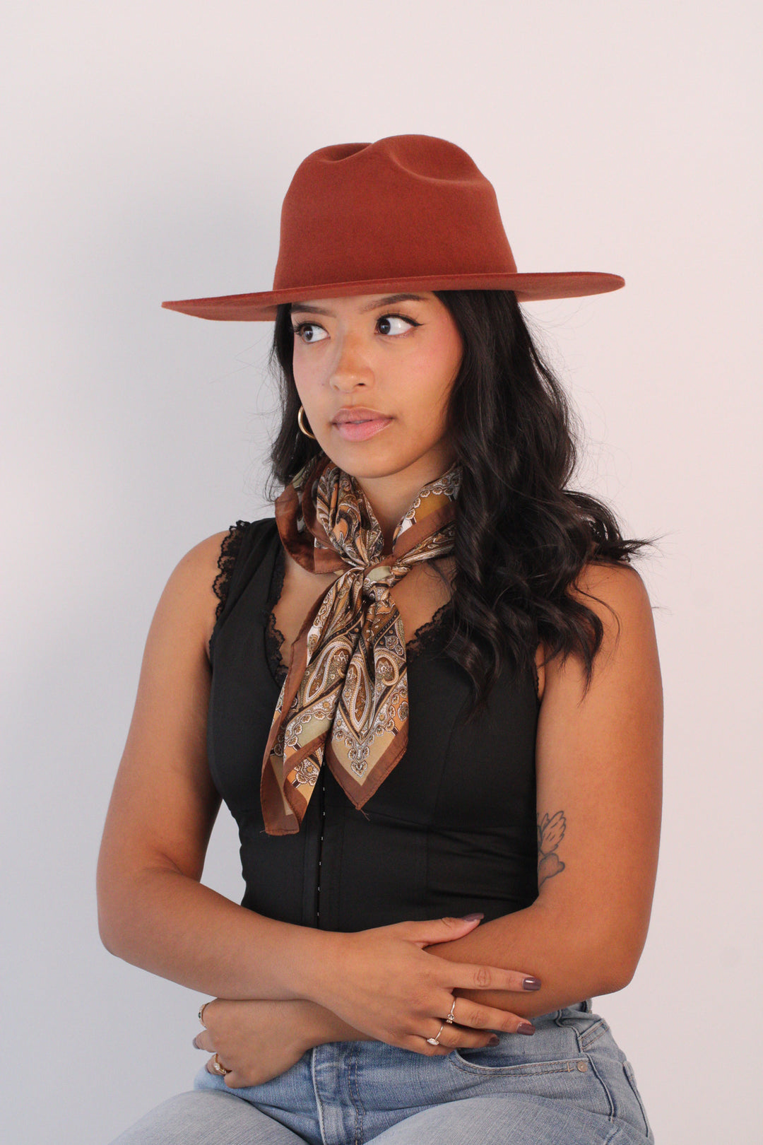 The Quinn Cattlemen Wool Felt Hat - Brick