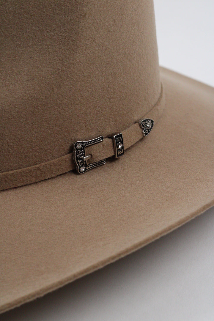 Lainey Merino Wool Western Hat - Camel