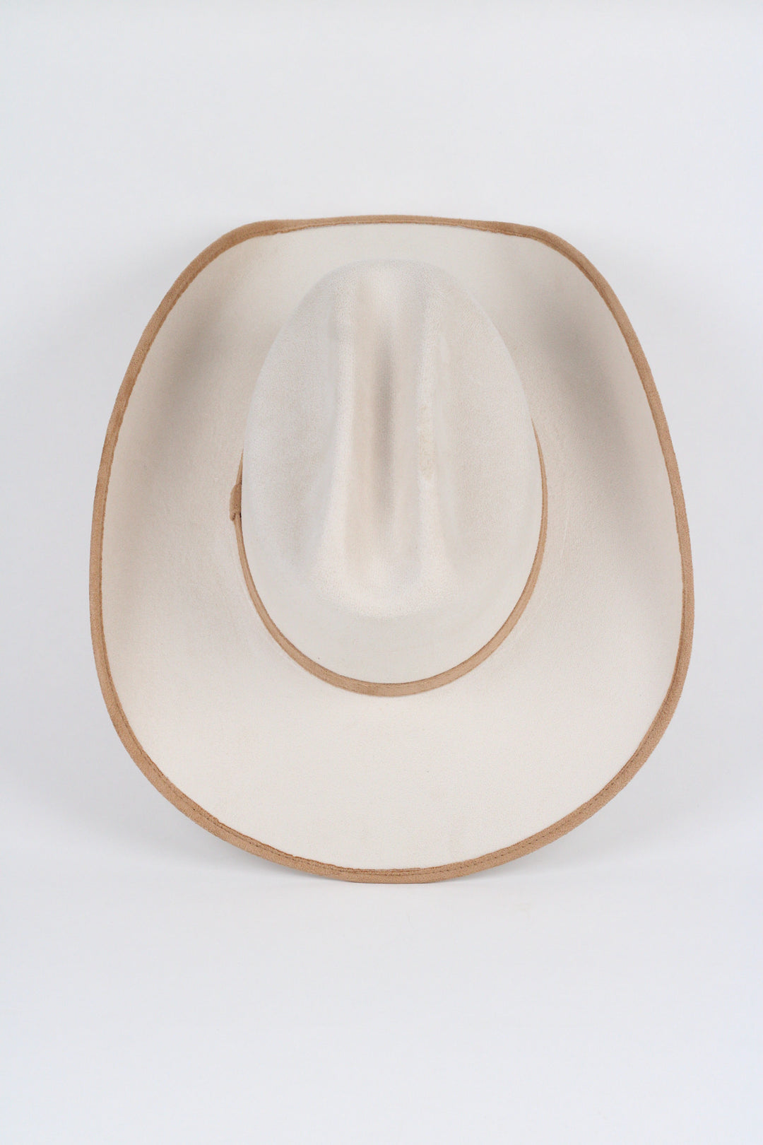 Texana Vegan Suede Cowboy Hat -Duo Tone - Ivory + Cappuccino