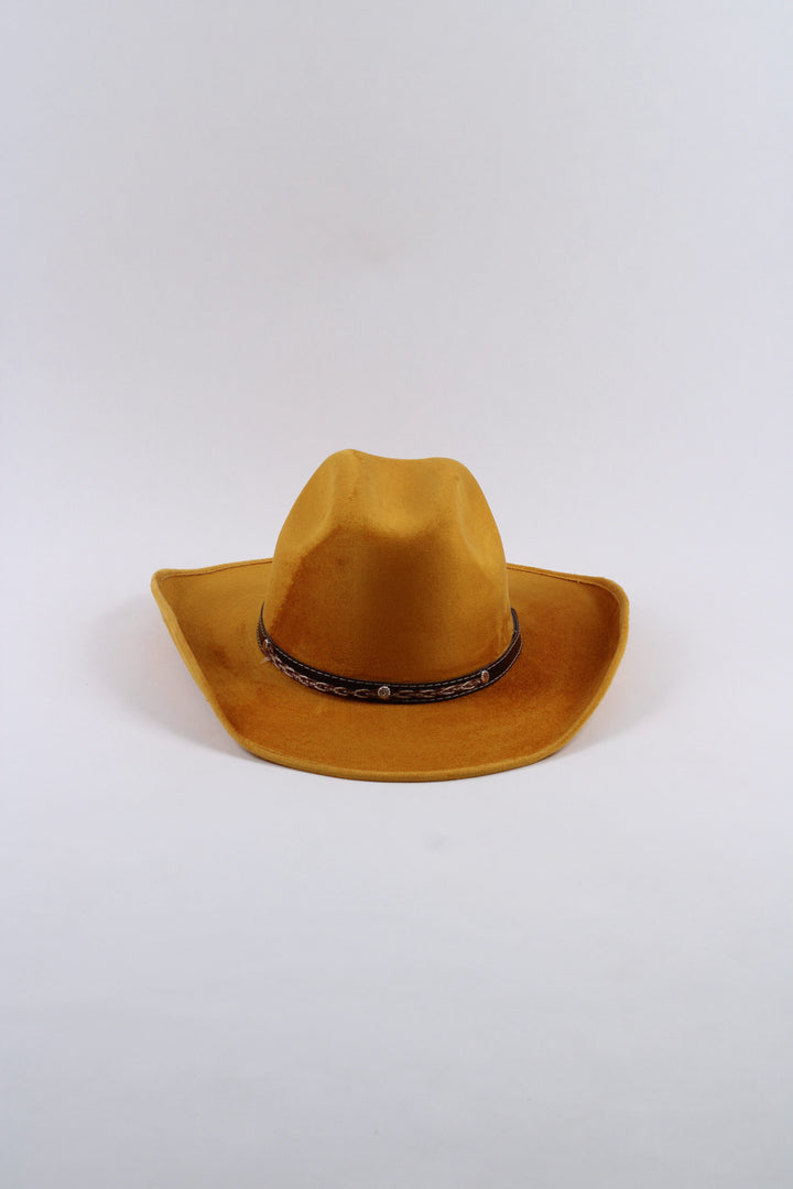 Austin Vegan Suede Cowboy Hat- Mustard Yellow