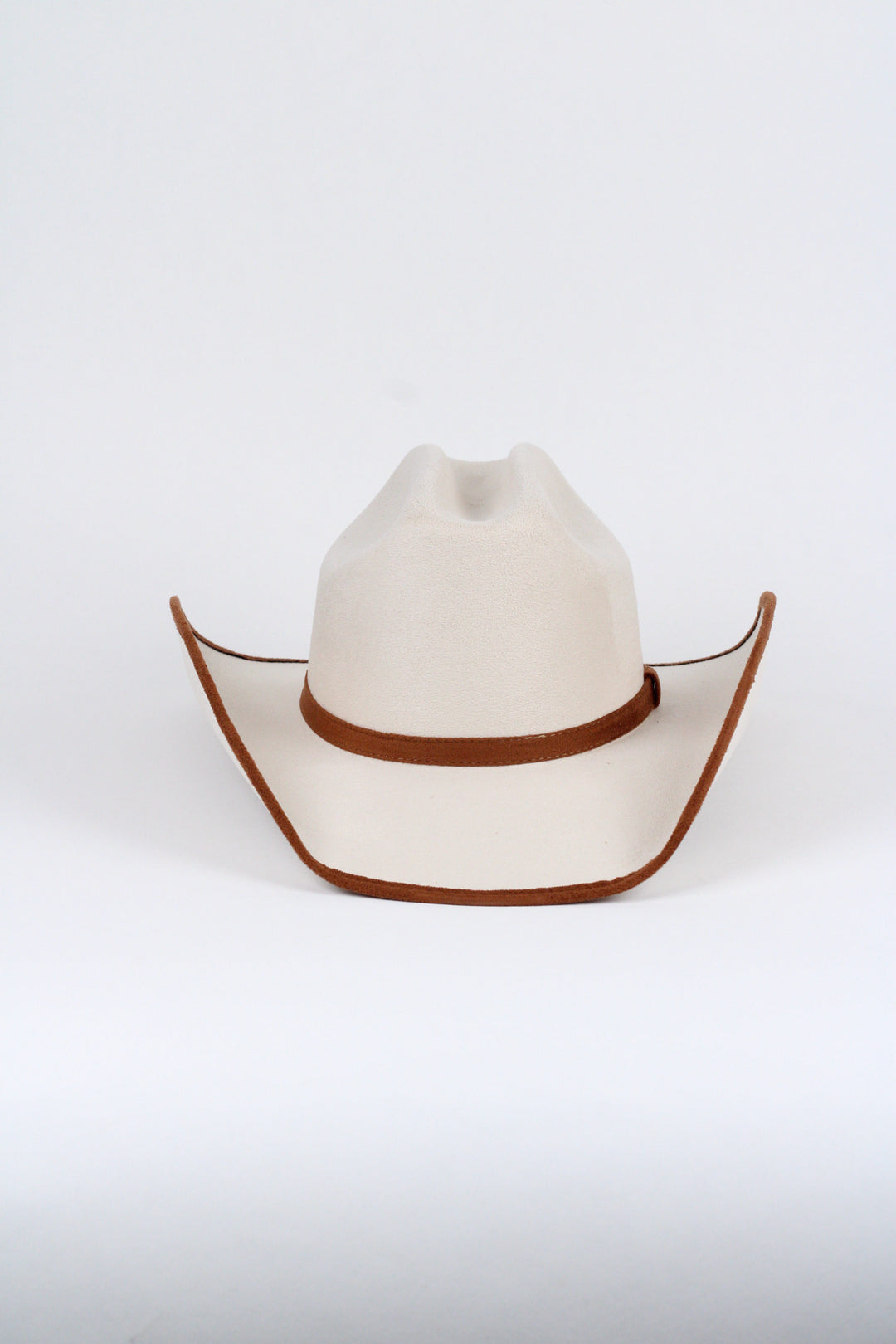 Texana Vegan Suede Cowboy Hat -Duo Tone - Ivory + Caramel